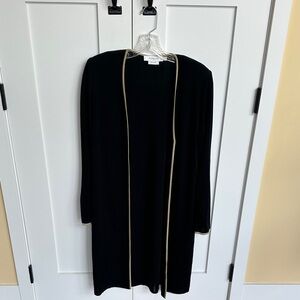 Elegant Black Sweater with Gold Trim Size XS